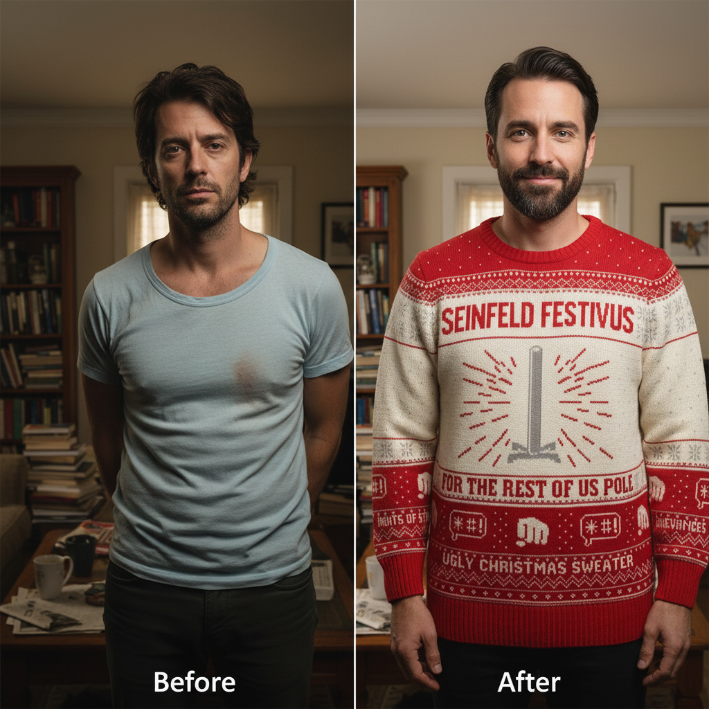 Seinfeld Festivus For The Rest Of Us Pole Ugly Christmas Sweater