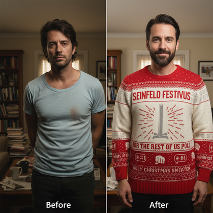 Seinfeld Festivus For The Rest Of Us Pole Ugly Christmas Sweater
