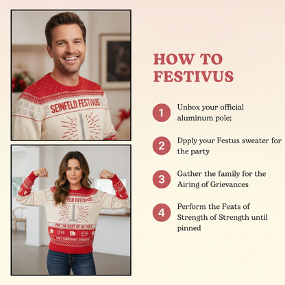 Seinfeld Festivus For The Rest Of Us Pole Ugly Christmas Sweater
