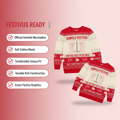Seinfeld Festivus For The Rest Of Us Pole Ugly Christmas Sweater